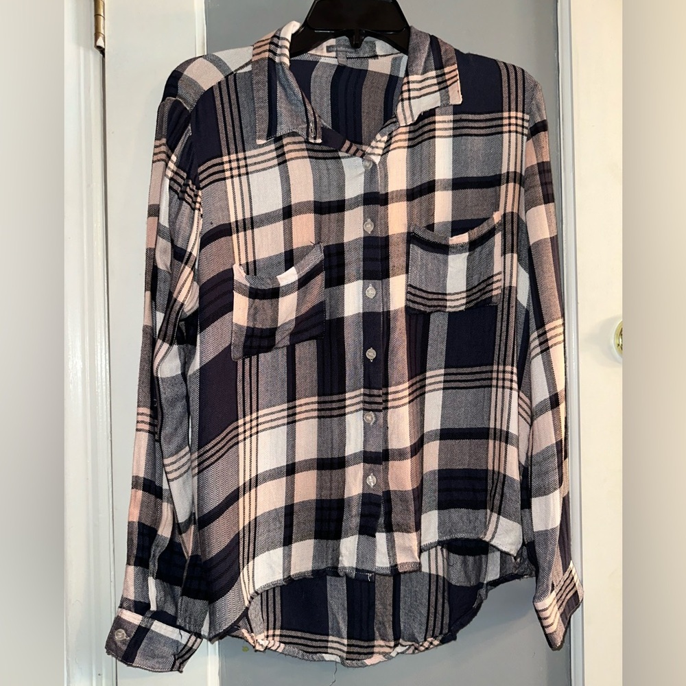Charlotte Russe Blue and Pink Flannel